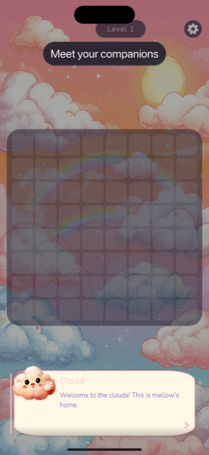 Meet your companions — the character Cloud greets you