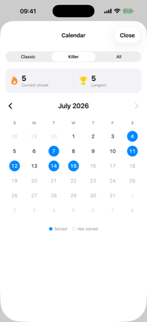 Daily puzzle calendar