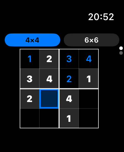 Apple Watch 4×4 mini-game