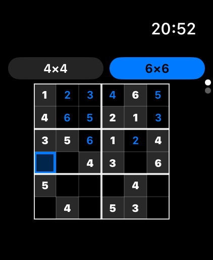 Apple Watch 6×6 mini-game